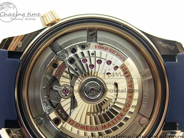 0411 2018 Seamaster Diver 300M RG Blue Ceramic VSF 1:1 Best Edition Blue Dial on Blue Rubber Strap A WeatherProof 7914